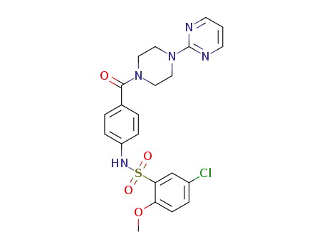 5-Chloro-2-methoxy-N-(4-(4-(pyrimidin-2-yl)piperazine-1-carbonyl)phenyl)benzene-sulfonamide