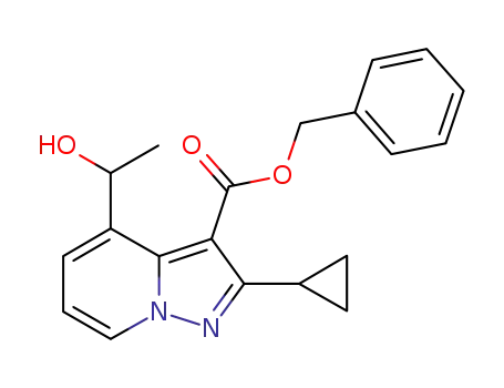 Pyrazolo[1,5-a]pyridine-3-carboxylic acid,
2-cyclopropyl-4-(1-hydroxyethyl)-, phenylmethyl ester