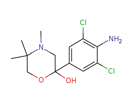 Molecular Structure of 1242652-49-8 (2-(4-amino-3,5-dichlorophenyl)-4,5,5-trimethylmorpholin-2-ol)