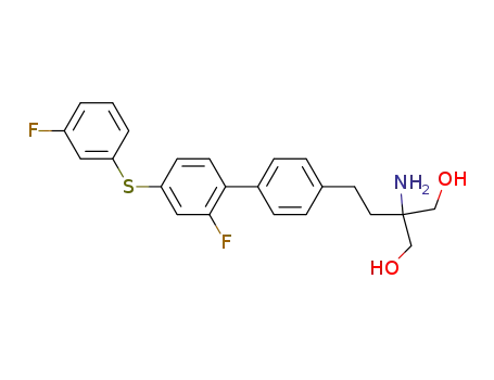 Molecular Structure of 956036-91-2 (2-amino-2-[2-[2'-fluoro-4'-(3-fluorophenylthio)biphenyl-4-yl]ethyl]propane-1,3-diol)