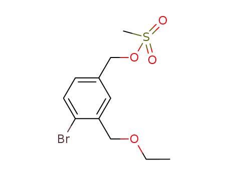 Molecular Structure of 1255948-72-1 (1-bromo-2-ethoxymethyl-4-methanesulfonyloxymethylbenzene)
