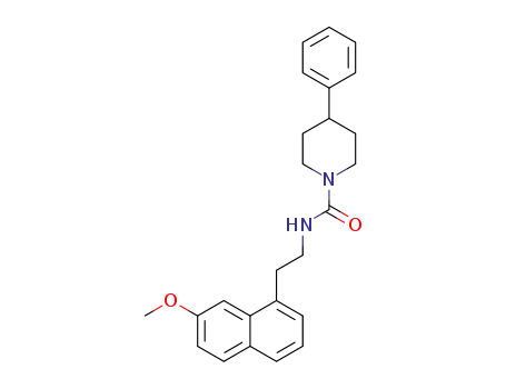 Molecular Structure of 1595280-22-0 (N-(2-(7-methoxynaphthalen-1-yl)ethyl)-4-phenylpiperidine-1-carboxamide)