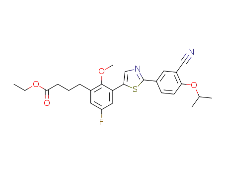 ethyl 4-[3-(2-{3-cyano-4-[(1-methylethyl)oxy]phenyl}-1,3-thiazol-5-yl)-5-fluoro-2-(methyloxy)phenyl]butanoate