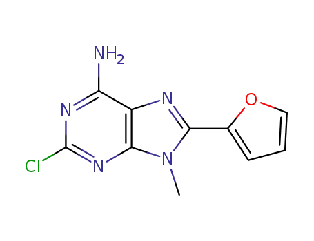 Molecular Structure of 1436428-42-0 (2-chloro-8-(furan-2-yl)-9-methyl-9H-purin-6-amine)
