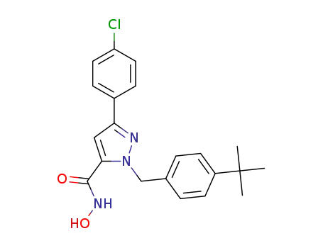 Molecular Structure of 1610022-76-8 (1-(4-(tert-butyl)benzyl)-3-(4-chlorophenyl)-N-hydroxy-1H-pyrazole-5-carboxamide)