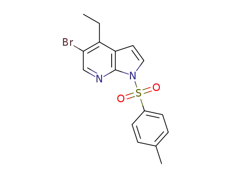 Molecular Structure of 1207626-26-3 (5-broMo-4-ethyl-1-tosyl-1H-pyrrolo[2,3-b]pyridine)