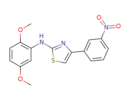 Molecular Structure of 517904-85-7 (N-(2,5-dimethoxyphenyl)-4-(3-nitrophenyl)thiazol-2-amine)