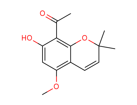 Ketone, 7-hydroxy-5-methoxy-2,2-dimethyl-2H-1-benzopyran-8-yl methyl cas  484-18-4
