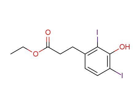 Molecular Structure of 1417653-94-1 (ethyl 3-(3-hydroxy-2,4-diiodophenyl)propanoate)