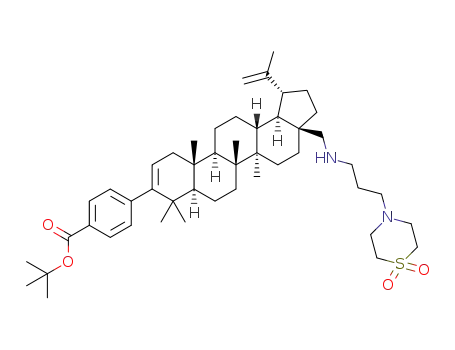 tert-butyl 4-((1R,3aS,5aR,5bR,7aR,11aS,11bR,13aR,13bR)-3a-(((3-(1,1-dioxido-4-thiomorpholinyl)propyl)amino)methyl)-1-isopropenyl-5a,5b,8,8,11a-pentamethyl-2,3,3a,4,5,5a,5b,6,7,7a,8,11,11a,11b,12,13,13a,13b-octadecahydro-1H-cyclopenta[a]chrysen-9-yl)benzoate