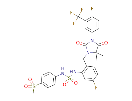 1-{5-fluoro-2-[3-(4-fluoro-3-trifluoromethylphenyl)-5,5-dimethyl-2,4-dioxoimidazolidin-1-ylmethyl]phenyl}-3-(4-methanesulfonylphenyl)sulfamide