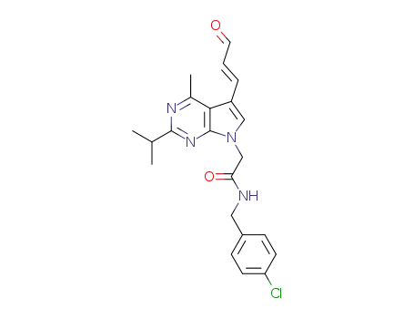 (E)-N-(4-chlorobenzyl)-2-[2-isopropyl-4-methyl-5-(3-oxopropenyl)-pyrrolo[2,3-d]pyrimidin-7-yl]-acetamide