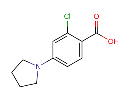 Molecular Structure of 192513-60-3 (2-CHLORO-4-(1-PYRROLIDINYL)BENZENECARBOXYLIC ACID)