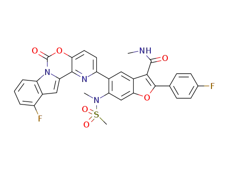 5-(11-fluoro-6-oxo-6H-pyrido[2',3':5,6][1,3]oxazino[3,4-a]indol-2-yl)-2-(4-fluorophenyl)-N-methyl-6-(N-methylmethylsulfonamido)benzofuran-3-carboxamide