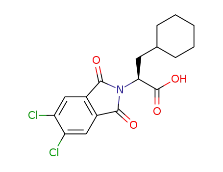 Molecular Structure of 1416811-70-5 ((S)-3-cyclohexyl-2-(5,6-dichloro-1,3-dioxoisoindolin-2-yl)propanoic acid)
