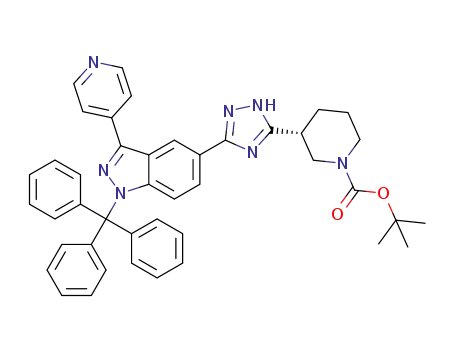 (R)-tert-butyl 3-(3-(3-(pyridin-4-yl)-1-trityl-1H-indazol-5-yl)-1H-1,2,4-triazol-5-yl)piperidine-1-carboxylate