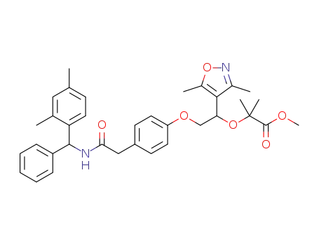 methyl 2-(1-(3,5-dimethylisoxazol-4-yl)-2-(4-(2-(((2,4-dimethylphenyl)(phenyl)methyl)amino)-2-oxoethyl)phenoxy)ethoxy)-2-methylpropanoate