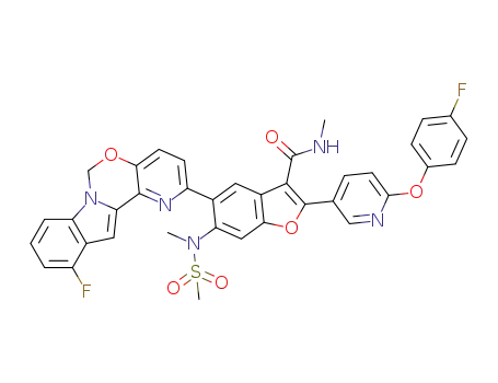 5-(11-fluoro-6H-pyrido[2',3':5,6][1,3]oxazino[3,4-a]indol-2-yl)-2-(6-(4-fluorophenoxy)pyridin-3-yl)-N-methyl-6-(N-methylmethylsulfonamido)benzofuran-3-carboxamide