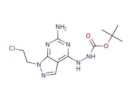 tert-butyl 2-(6-amino-1-(2-chloroethyl)-1H-pyrazolo[3,4-d]pyrimidin-4-yl)hydrazinecarboxylate