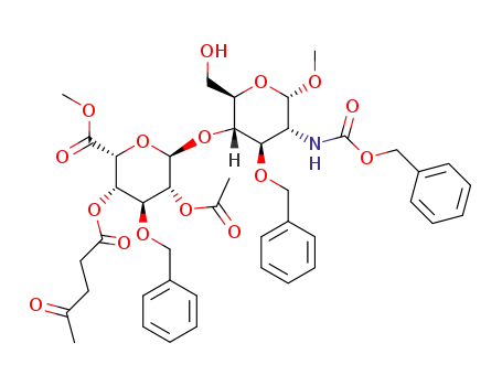 methyl(methyl 2-O-acetyl-3-O-benzyl-4-O-levulinoyl-α-L-idopyranosyluronate)-(1→4)-3-O-benzyl-2-benzyloxycarbonylamino-2-deoxy-α-D-glucopyranoside