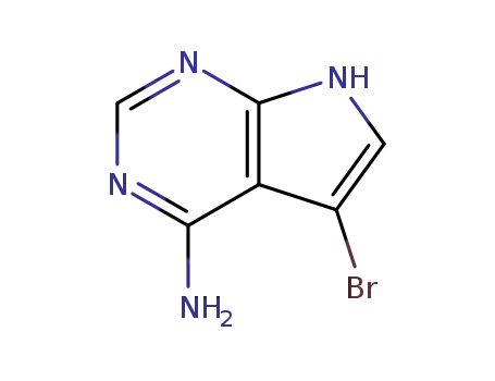 Molecular Structure of 22276-99-9 (4-AMINO-5-BROMOPYRROLO[2,3-D]PYRIMIDINE)