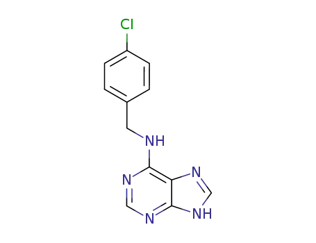 Molecular Structure of 4217-46-3 (1H-Purin-6-amine, N-[(4-chlorophenyl)methyl]-)
