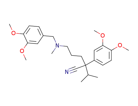 Molecular Structure of 62-71-5 (5-[(3,4-dimethoxy-benzyl)-methyl-amino]-2-(3,4-dimethoxy-phenyl)-2-isopropylpentanenitrile)