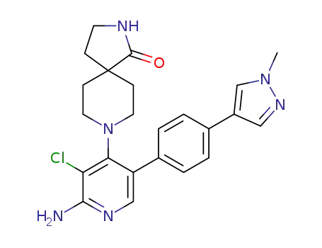 8-(2-amino-3-chloro-5-(4-(1-methyl-1H-pyrazol-4-yl)phenyl)pyridin-4-yl)-2,8-diazaspiro[4.5]decan-1-one