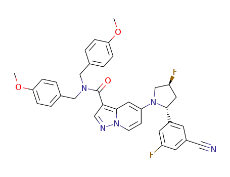 5-((2R,4S)-2-(3-cyano-5-fluorophenyl)-4-fluoropyrrolidin-1-yl)-N,N-bis(4-methoxybenzyl)pyrazolo[1,5-a]pyridine-3-carboxamide