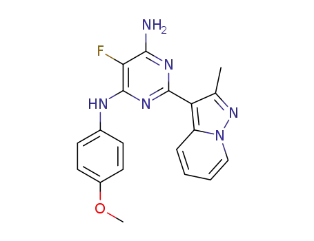 Molecular Structure of 1610966-00-1 (5-fluoro-N-(4-methoxyphenyl)-2-(2-methylpyrazolo[1,5-a]pyridin-3-yl)pyrimidine-4,6-diamine)