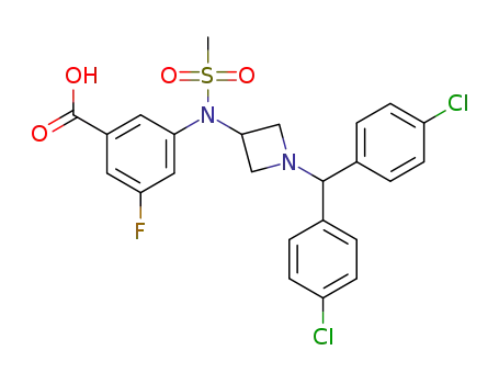 3-({1-[bis(4-chlorophenyl)methyl]azetidin-3-yl}(methanesulphonyl)amino)-5-fluorobenzoic acid