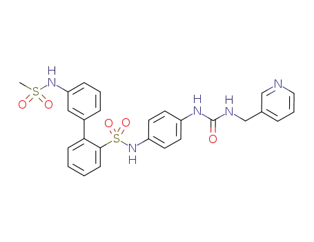 Molecular Structure of 1333935-76-4 (3'-[(methylsulfonyl)amino]-N-(4-{[(pyridin-3-ylmethyl)carbamoyl]amino}phenyl)biphenyl-2-sulfonamide)
