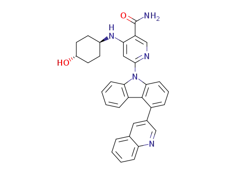 2-[4-(quinolin-3-yl)-9H-carbazol-9-yl]-4-(4-trans-hydroxycyclohexylamino)pyridine-5-carboxamide