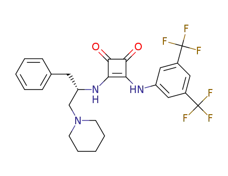 3-((S)-3-phenyl-1-(piperidin-1-yl)propan-2-ylamino)-4-(3,5-bis(trifluoromethyl)phenylamino)cyclobut-3-ene-1,2-dione