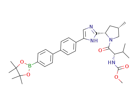 methyl N-[(1S)-2-methyl-1-[(2S,4S)-4-methyl-2-[5-[4-[4-(4,4,5,5-tetramethyl-1,3,2-dioxaborolan-2-yl)phenyl]phenyl]-1H-imidazol-2-yl]pyrrolidine-1-carbonyl]propyl]carbamate