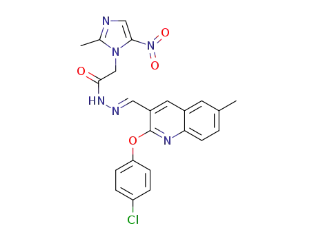 (E)-N'-((2-(4-chlorophenoxy)-6-methylquinolin-3-yl)methylene)-2-(2-methyl-5-nitro-1H-imidazol-1-yl)acetohydrazide
