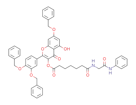 7-(benzyloxy)-2-(3,4-bis(benzyloxy)phenyl)-5-hydroxy-4-oxo-4H-chromen-3-yl 7-oxo-7-(2-oxo-2-(phenylamino)ethylamino)heptanoate