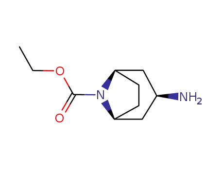 Molecular Structure of 208046-26-8 (8-Azabicyclo[3.2.1]octane-8-carboxylicacid,3-amino-,ethylester,(3-exo)-)