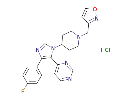 4-{4-(4-fluorophenyl)-1-[1-(isoxazol-3-ylmethyl)piperidin-4-yl]-1H-imidazol-5-yl}pyrimidine hydrochloride