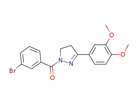 Molecular Structure of 1417707-21-1 ((3-bromophenyl)-[3-(3,4-dimethoxyphenyl)-4,5-dihydropyrazol-1-yl]methanone)