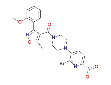 (4-(2-bromo-6-nitropyridin-3-yl)piperazin-1-yl)(3-(2-methoxyphenyl)-5-methylisoxazol-4-yl)methanone