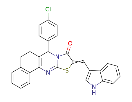 10-((1H-indol-3-yl)methylene)-7-(4-chlorophenyl)-7,10-dihydro-5H-benzo[h]thiazolo[2,3-b]quinazolin-9(6H)-one