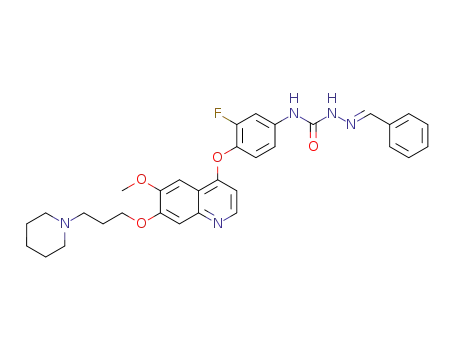(E)-N<SUP>4</SUP>-(3-fluoro-4-(6-methoxy-7-(3-(piperidin-1-yl)propoxy)quinoline-4-yloxy)phenyl)-N<SUP>1</SUP>-(benzylidene)semicarbazide