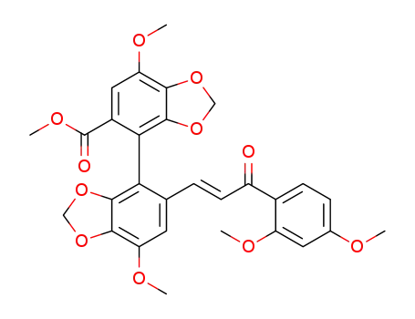 (E)-methyl 5'-(3-(2,4-dimethoxyphenyl)-3-oxoprop-1-en-1-yl)-7,7'-dimethoxy-{4,4'-bibenzo[d][1,3]dioxole}-5-carboxylate