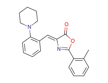 Molecular Structure of 1447964-05-7 ((Z)-4-(2-(piperidin-1-yl)benzylidene)-2-o-tolyloxazol-5(4H)-one)