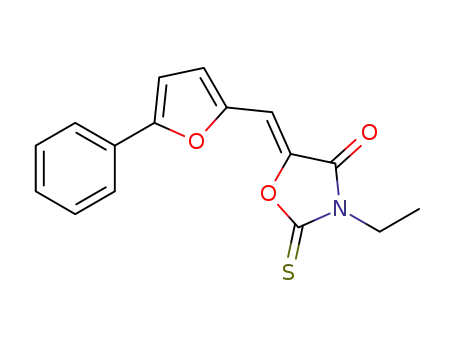 Molecular Structure of 1339917-54-2 ((Z)-3-ethyl-5-(5-phenylfuran-2-ylmethylene)-2-thioxooxazolidin-4-one)