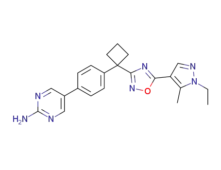 5-(4-{1-[5-(1-ethyl-5-methyl-1H-pyrazol-4-yl)-1,2,4-oxadiazol-3-yl]cyclobutyl}-phenyl)-pyrimidin-2-ylamine