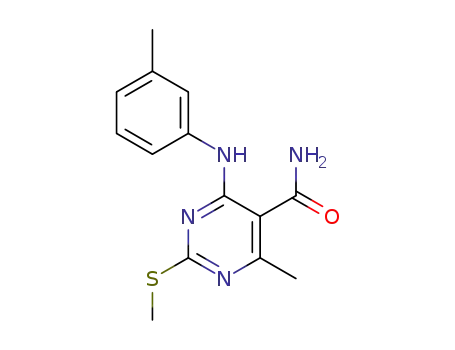 4-methyl-6-[(3-methylphenyl)amino]-2-(methylthio)-5-pyrimidinecarboxamide