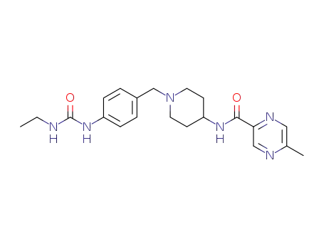 Molecular Structure of 1637586-43-6 (N-(1-(4-(3-ethylureido)benzyl)piperidin-4-yl)-5-methylpyrazine-2-carboxamide)