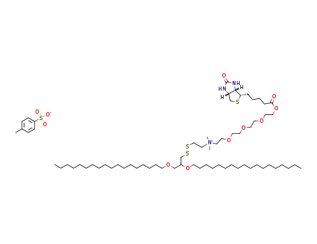 2-((2,3-bis(octadecyloxy)propyl)disulfanyl)-N,N-dimethyl-N-(2-O-biotinyl-tetraethylenglykol-1-yl)-ethanammonium tosylate